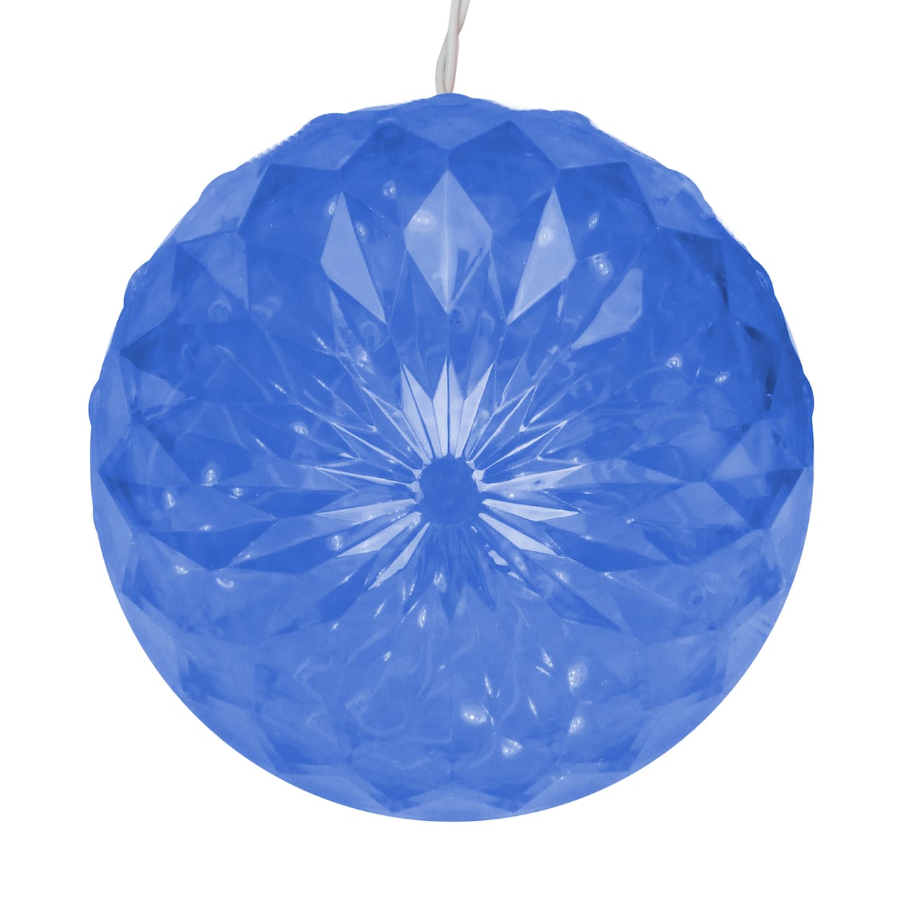 6" Blue LED Hanging Crystal Sphere Ball Outdoor Decoration